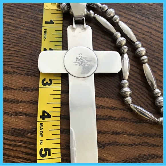 Vintage Tommy Moore Turquoise Sterling Cross Beads - Picture 7 of 7